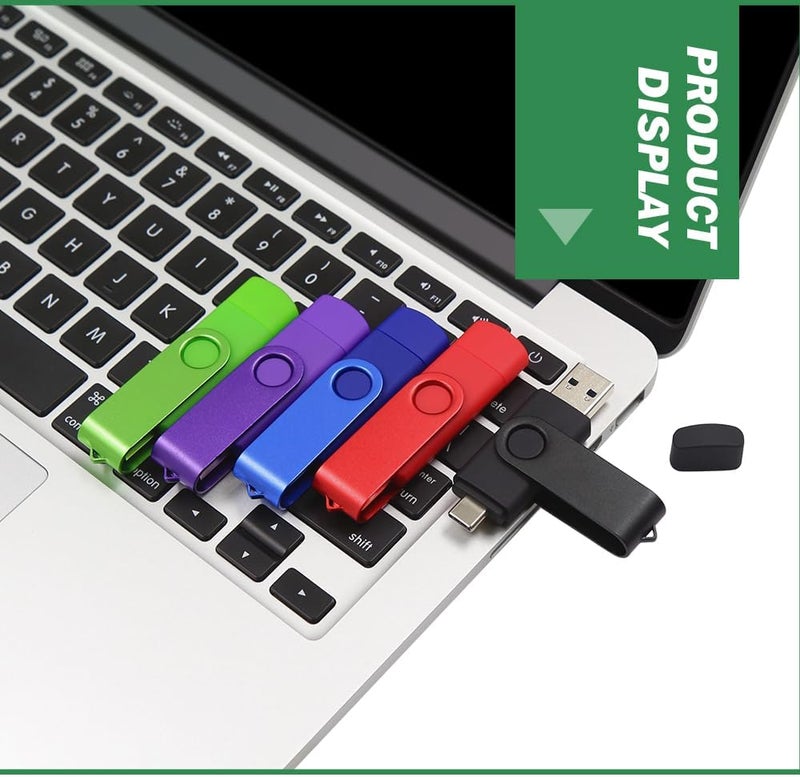 MORIC 2-Pack 128GB Dual USB Flash Drive 2.0 - USB C & USB A 2-in-1 Thumb Drive for PC, Type C Phones,External Memory Stick for Photos/Videos - Image 5